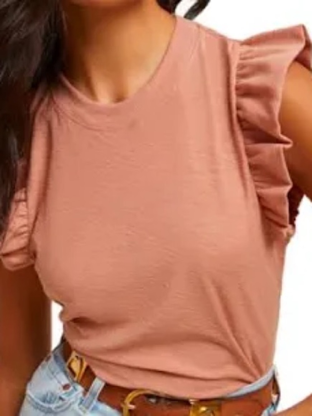 Nation LTD | Paulette Flutter Tank | Peach Blush | XS